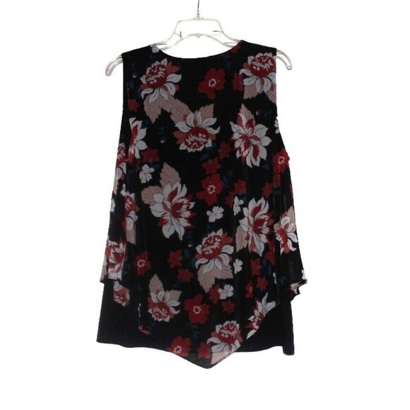 Alfani Tunic Top Sleeveless Layered Floral on Black Woman's Large - Picture 3 of 5